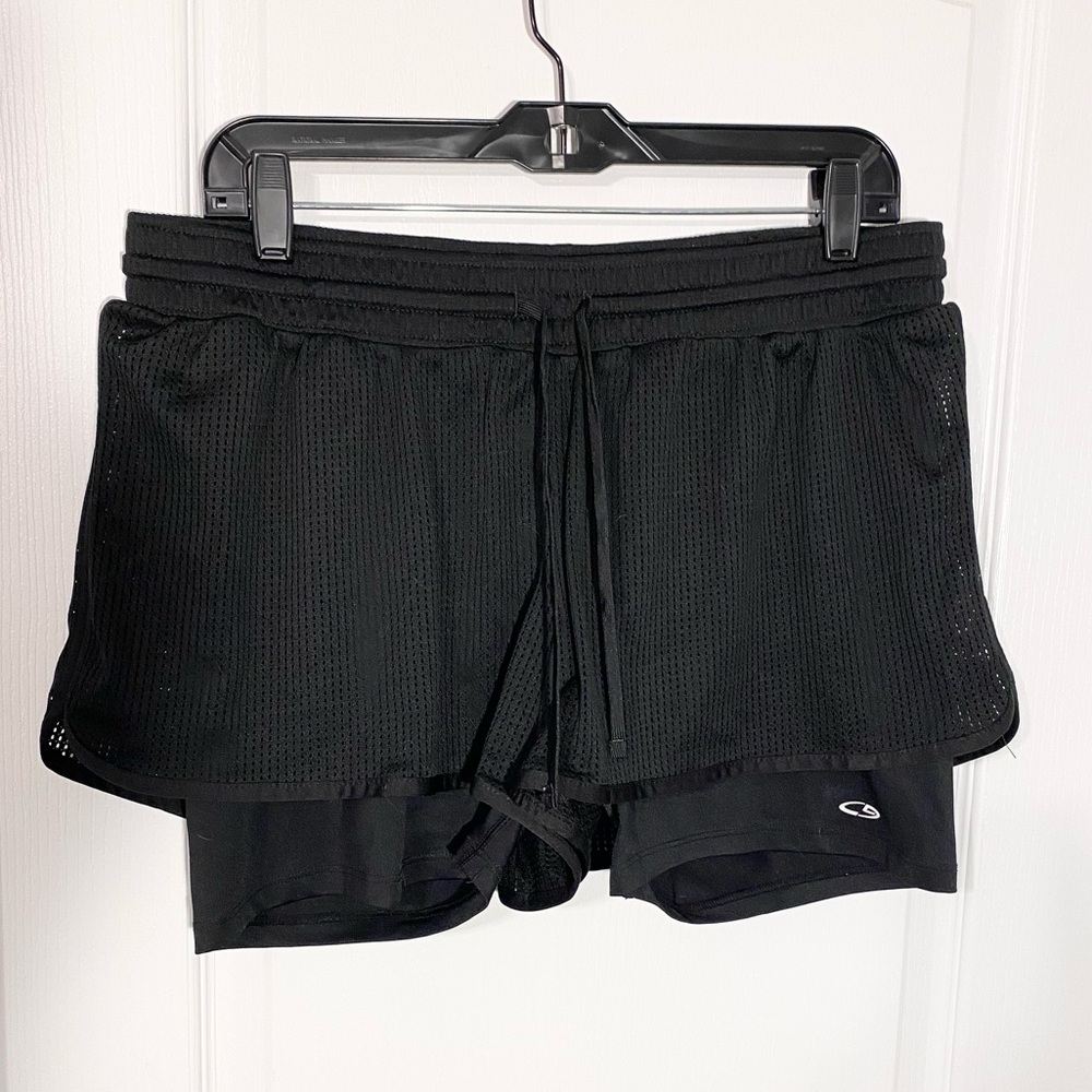 C9 Champion DuoDry Mesh Double Layer Running Athletic Shorts Black XL